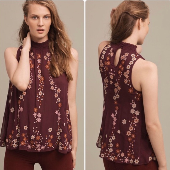 Anthropologie Tops - Anthro Floreat Embroidered Floral Top